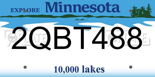 2QBT488 Minnesota License Plate