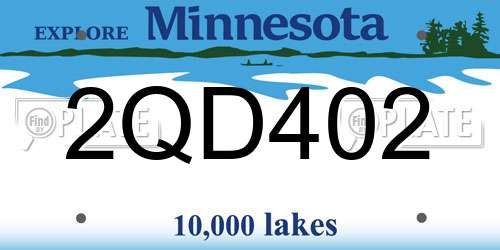 2QD402 Minnesota License Plate