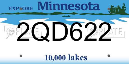 2QD622 Minnesota License Plate