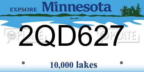 2QD627 Minnesota License Plate