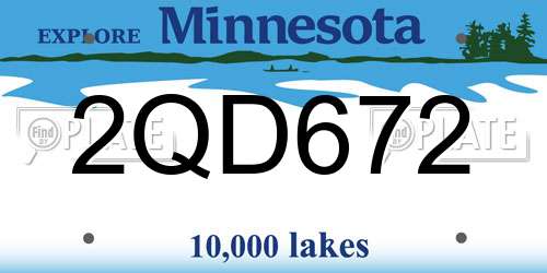 2QD672 Minnesota License Plate