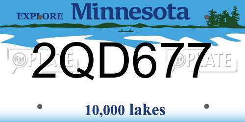 2QD677 Minnesota License Plate