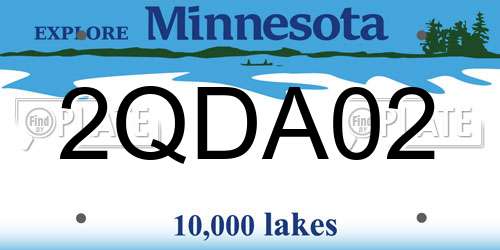2QDA02 Minnesota License Plate