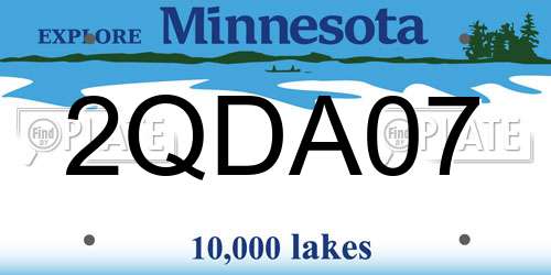 2QDA07 Minnesota License Plate