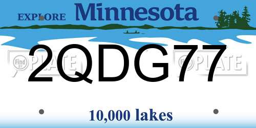2QDG77 Minnesota License Plate