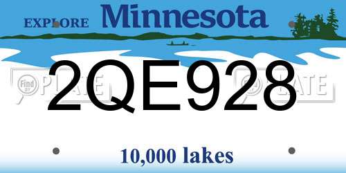 2QE928 Minnesota License Plate