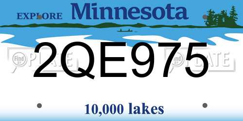 2QE975 Minnesota License Plate