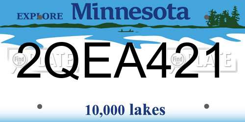 2QEA421 Minnesota License Plate