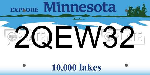 2QEW32 Minnesota License Plate