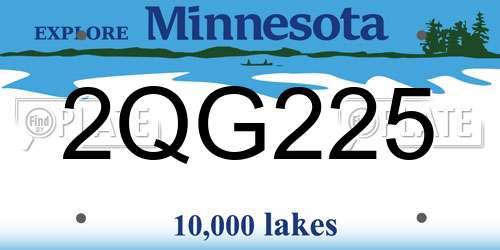 2QG225 Minnesota License Plate