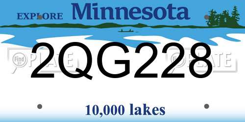 2QG228 Minnesota License Plate