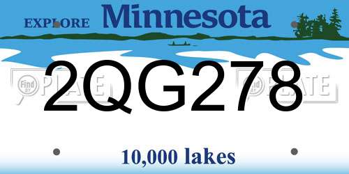 2QG278 Minnesota License Plate