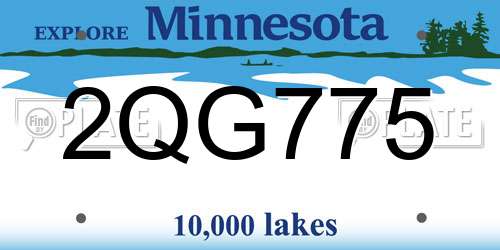 2QG775 Minnesota License Plate