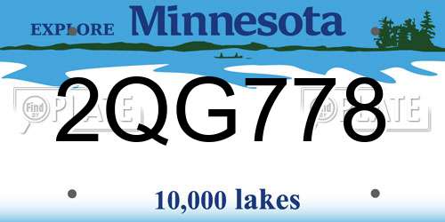 2QG778 Minnesota License Plate