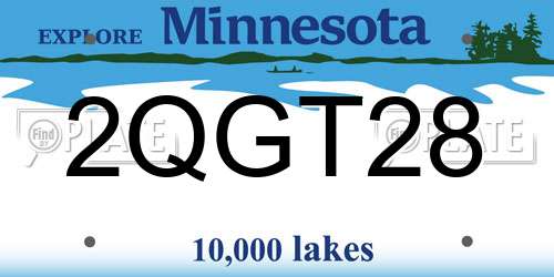 2QGT28 Minnesota License Plate