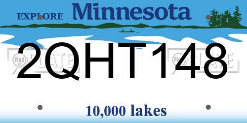2QHT148 Minnesota License Plate