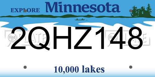 2QHZ148 Minnesota License Plate