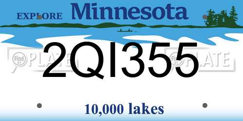 2QI355 Minnesota License Plate