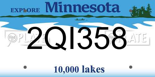2QI358 Minnesota License Plate