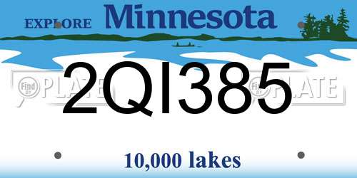 2QI385 Minnesota License Plate