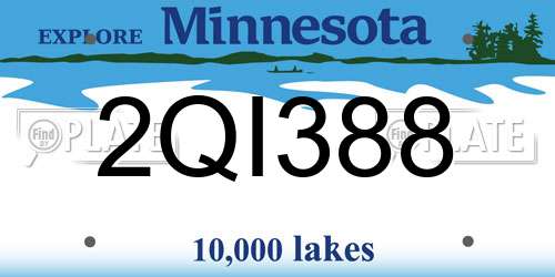 2QI388 Minnesota License Plate