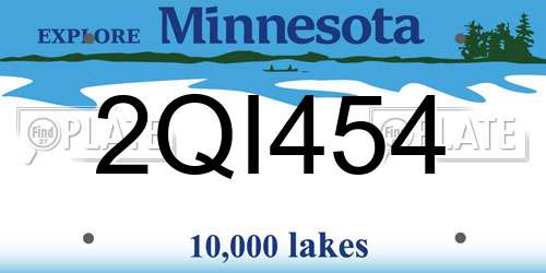 2QI454 Minnesota License Plate