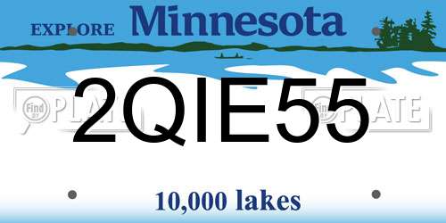 2QIE55 Minnesota License Plate