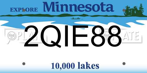 2QIE88 Minnesota License Plate