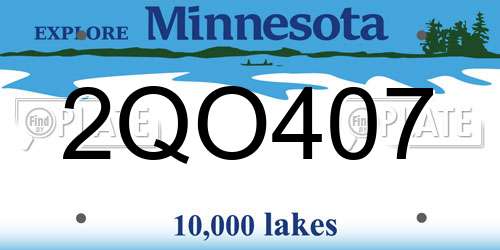 2QO407 Minnesota License Plate