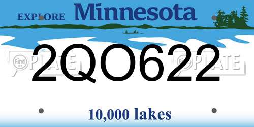 2QO622 Minnesota License Plate