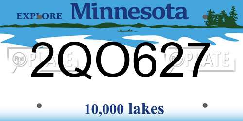2QO627 Minnesota License Plate