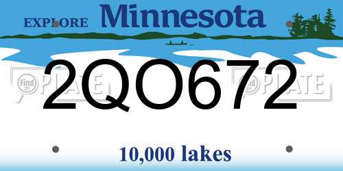 2QO672 Minnesota License Plate