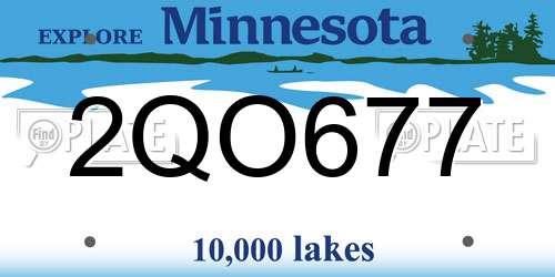 2QO677 Minnesota License Plate