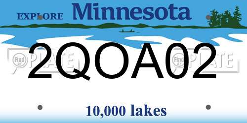 2QOA02 Minnesota License Plate