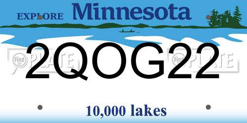 2QOG22 Minnesota License Plate