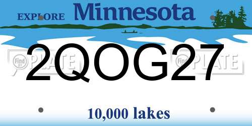 2QOG27 Minnesota License Plate