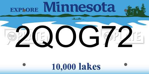 2QOG72 Minnesota License Plate