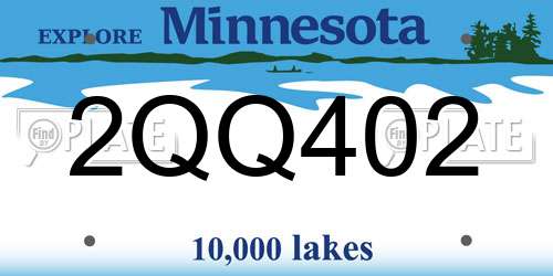2QQ402 Minnesota License Plate