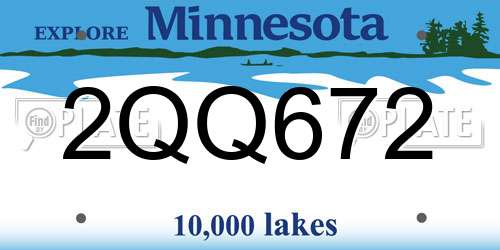 2QQ672 Minnesota License Plate