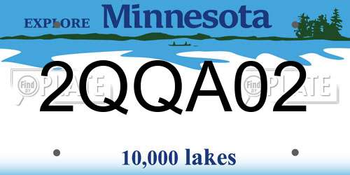 2QQA02 Minnesota License Plate