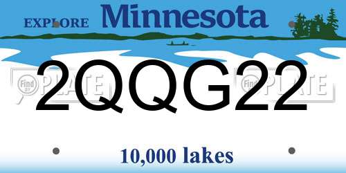 2QQG22 Minnesota License Plate