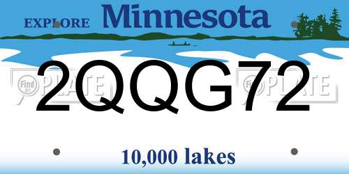 2QQG72 Minnesota License Plate