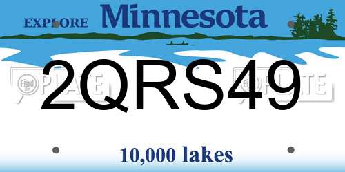 2QRS49 Minnesota License Plate