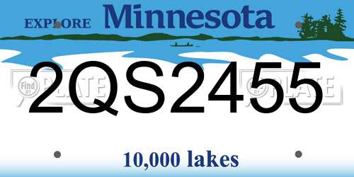 2QS2455 Minnesota License Plate