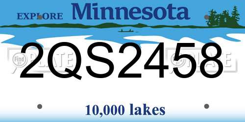 2QS2458 Minnesota License Plate
