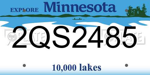 2QS2485 Minnesota License Plate