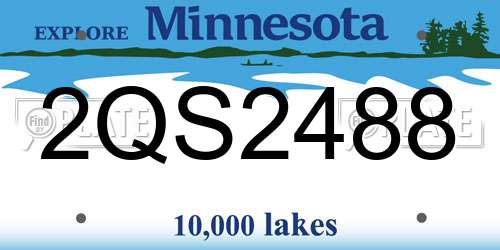 2QS2488 Minnesota License Plate