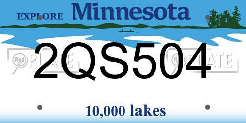 2QS504 Minnesota License Plate