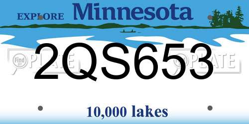2QS653 Minnesota License Plate