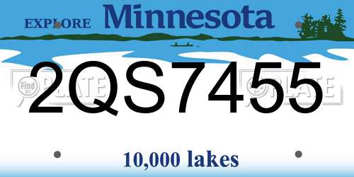 2QS7455 Minnesota License Plate